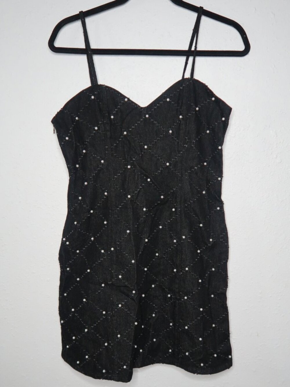 Urban Revivo Faux Pearl Embellished Camisole Mini Dress